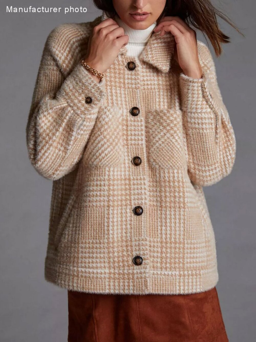 Greylin Houndstooth Shirt Jacket Medium - Picture 11 of 11